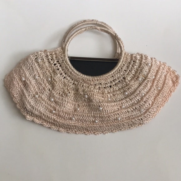 NWT Peach beaded crochet purse .Great for phone, keychain, money, AirPods - Picture 3 of 4